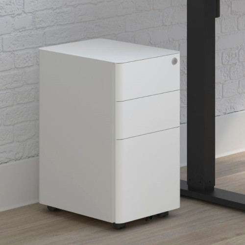 Moda L Metal Pedestal with 2 Stationary and 1 Filling Drawer - D535xH580xW300mm - White Additional Image 5